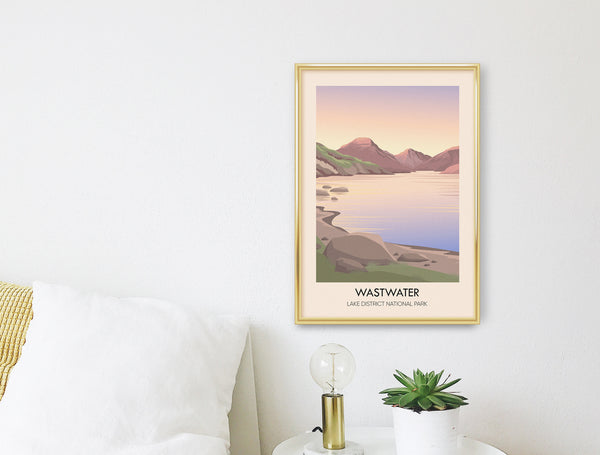 Wastwater Lake District Travel Poster