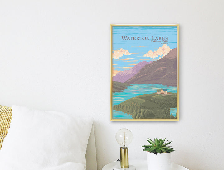 Waterton Lakes National Park, Alberta Canada Travel Poster