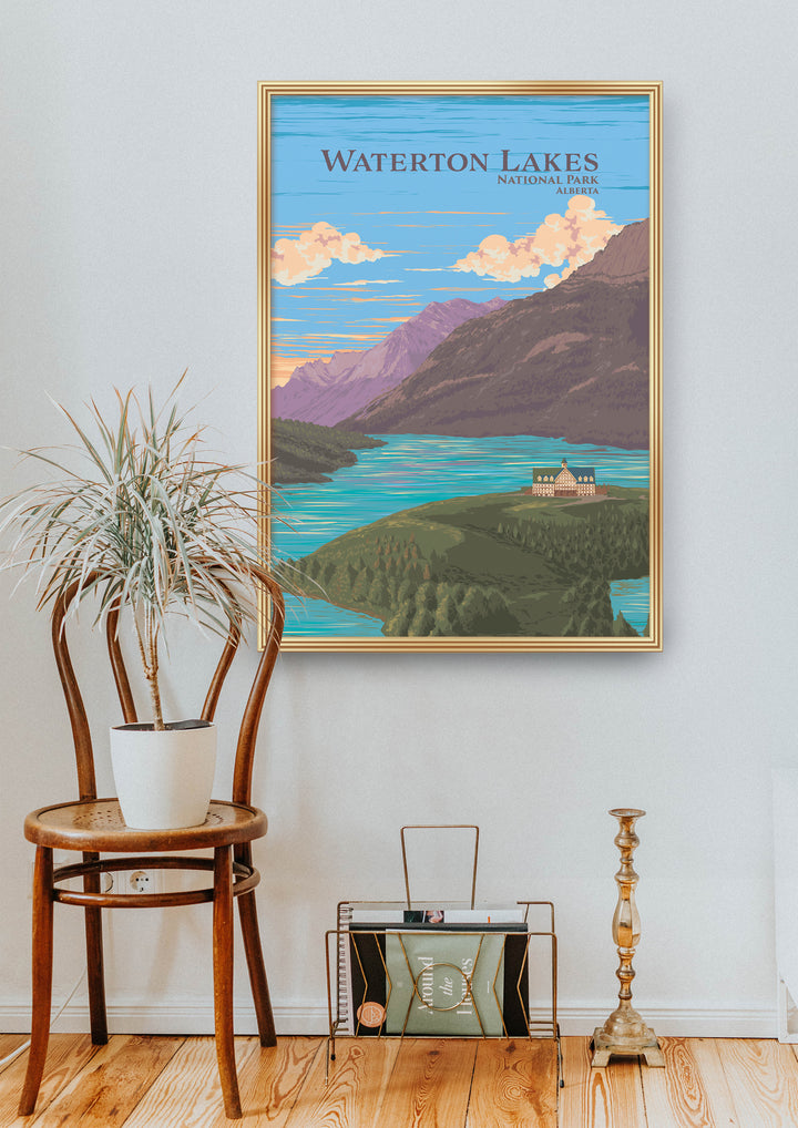 Waterton Lakes National Park, Alberta Canada Travel Poster