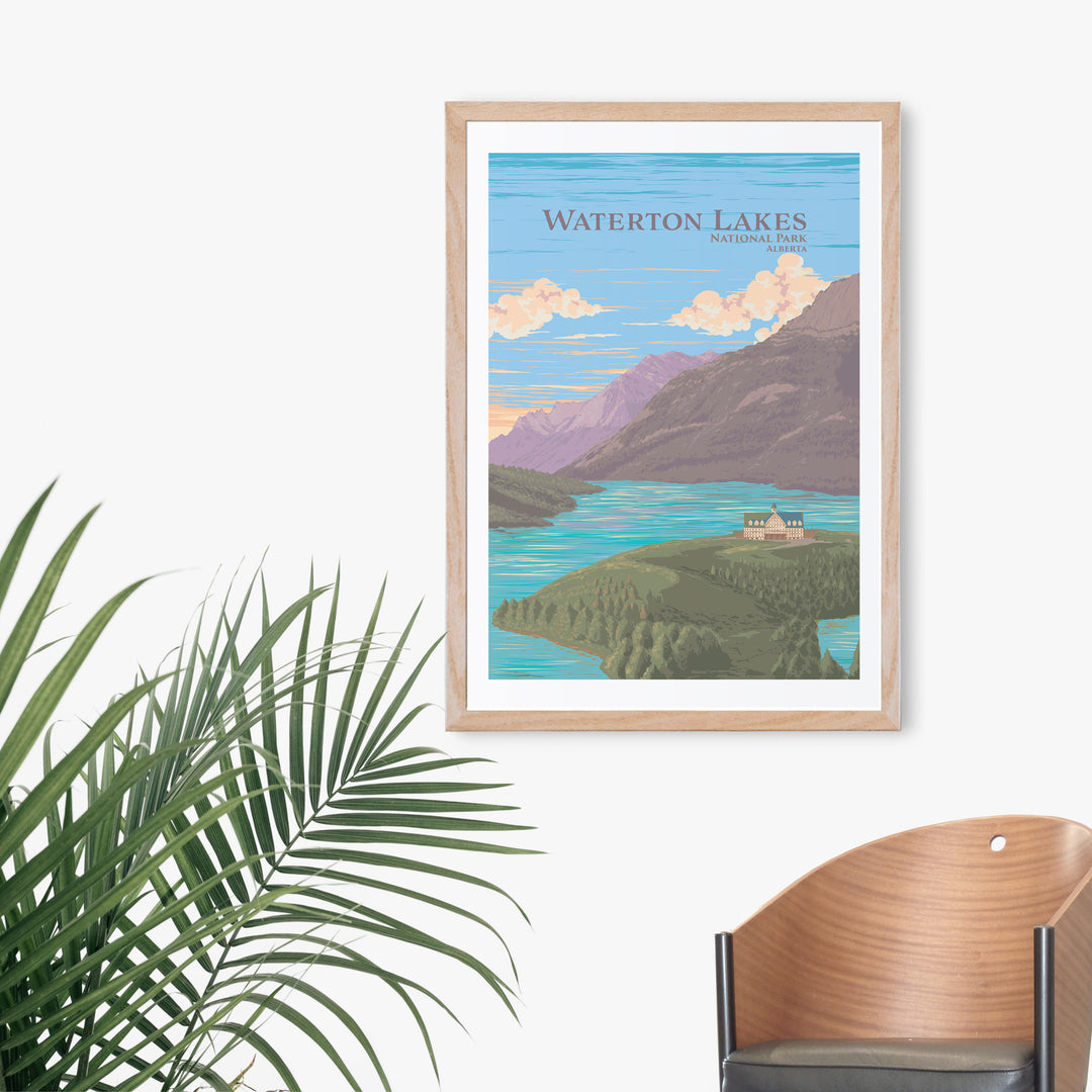 Waterton Lakes National Park, Alberta Canada Travel Poster