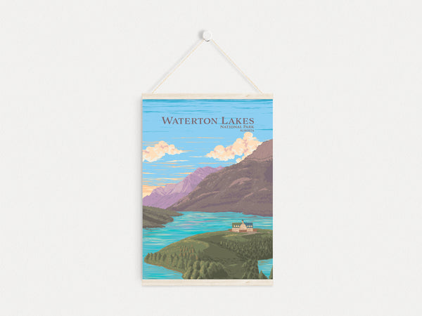 Waterton Lakes National Park, Alberta Canada Travel Poster