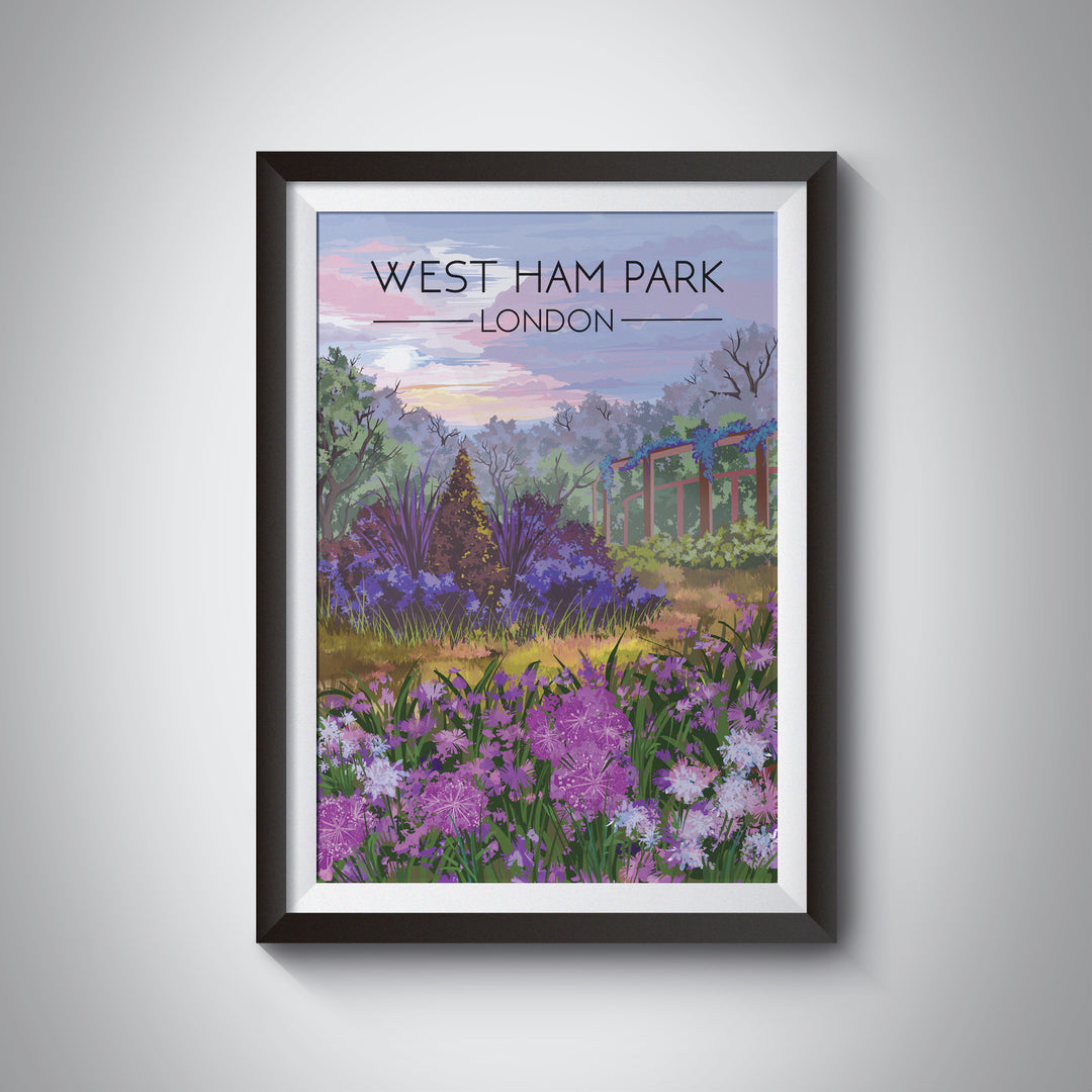 West Ham Park London Travel Poster