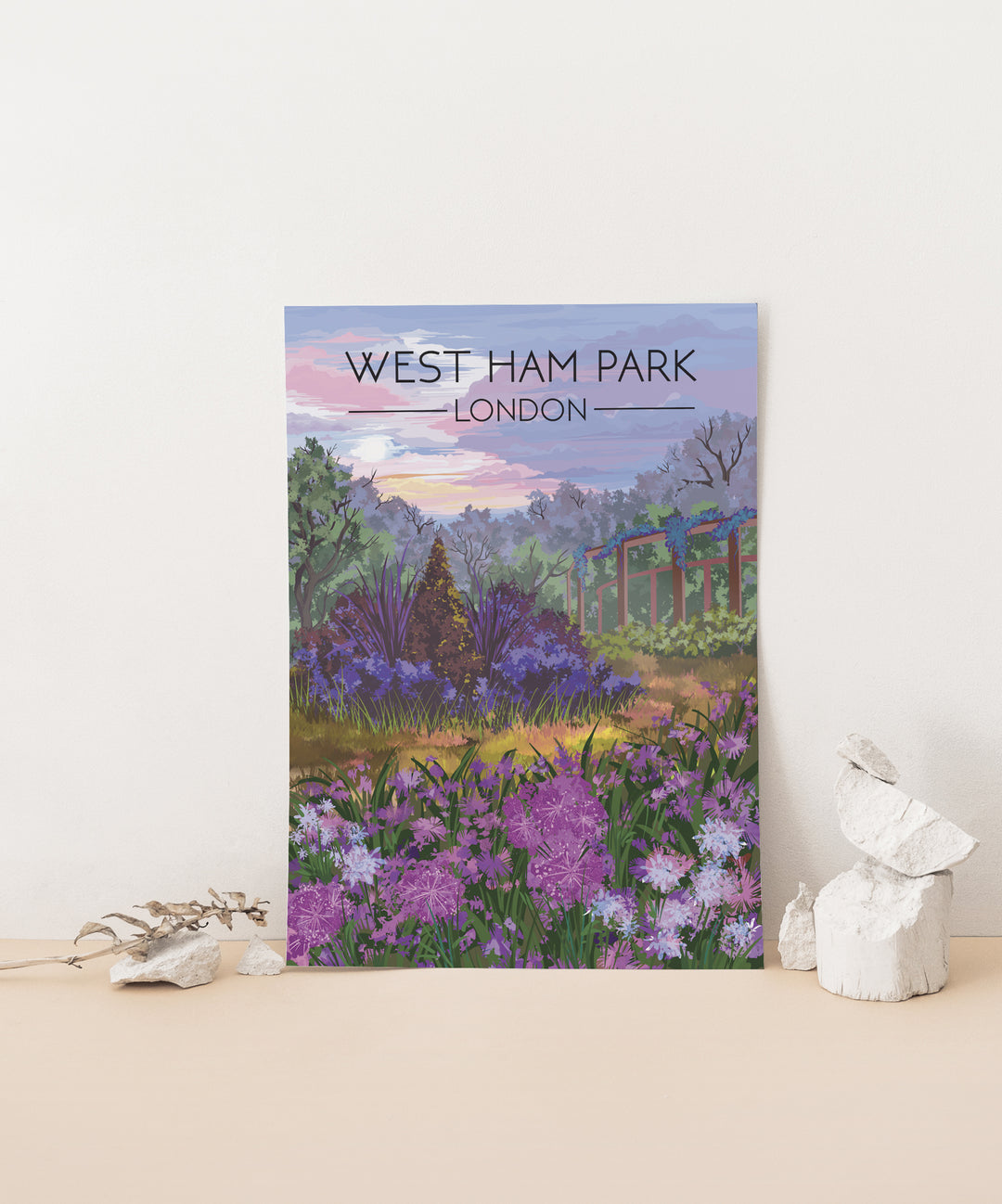 West Ham Park London Travel Poster