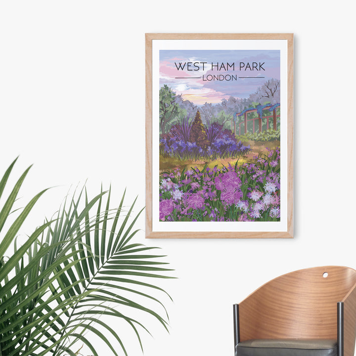 West Ham Park London Travel Poster