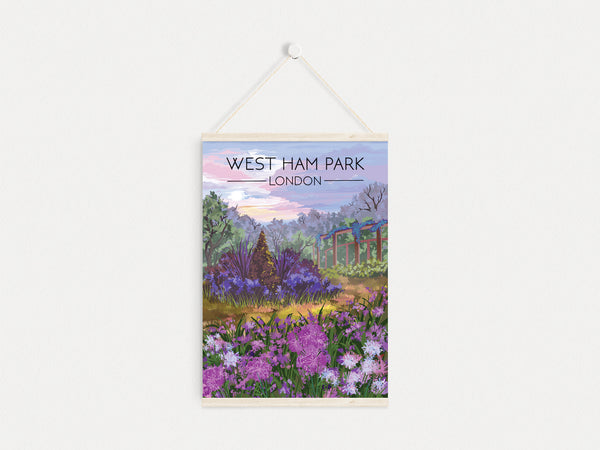 West Ham Park London Travel Poster