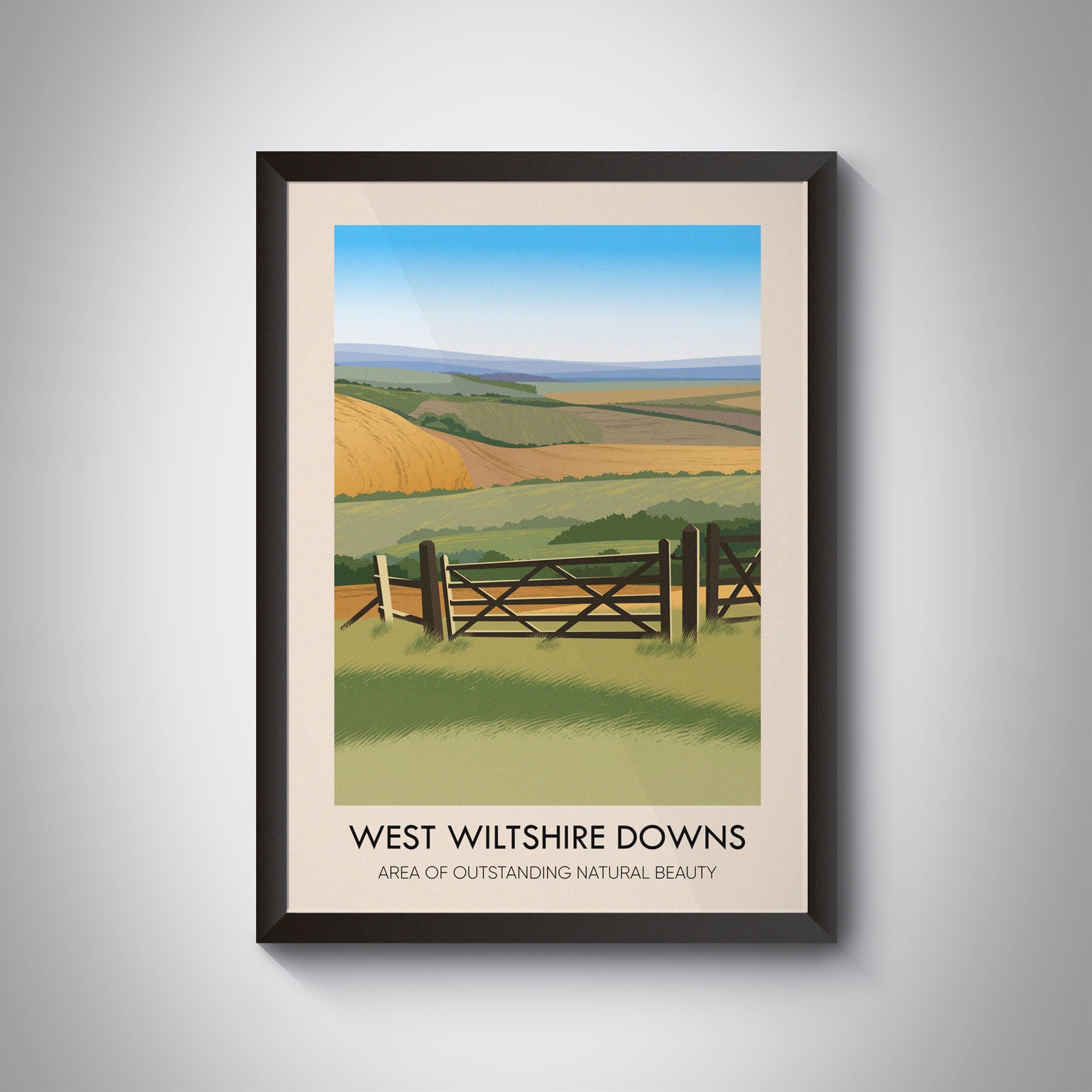 West Wiltshire Downs AONB Travel Poster