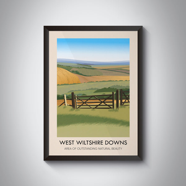 West Wiltshire Downs AONB Travel Poster