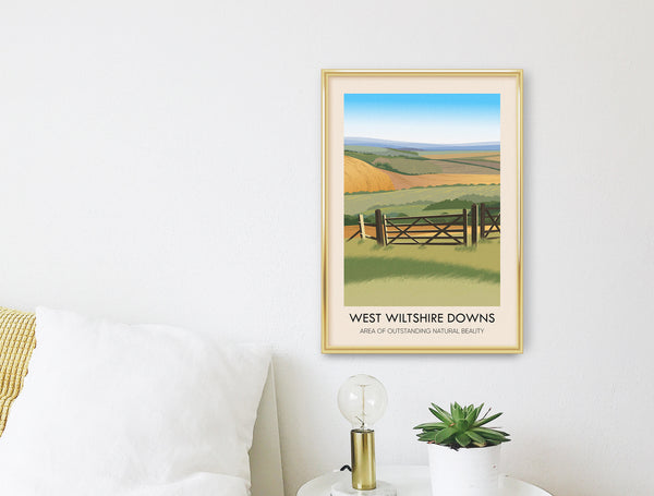 West Wiltshire Downs AONB Travel Poster