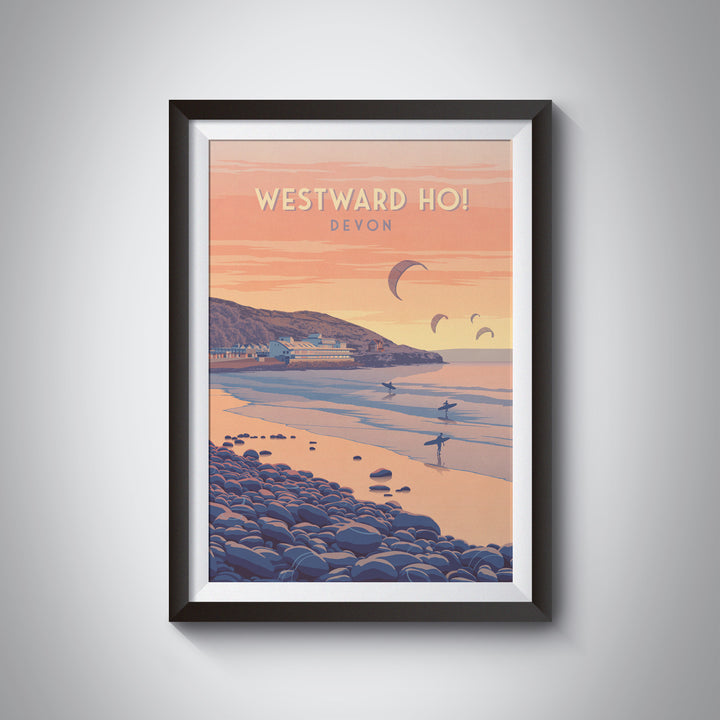 Westward Ho! Seaside Travel Poster