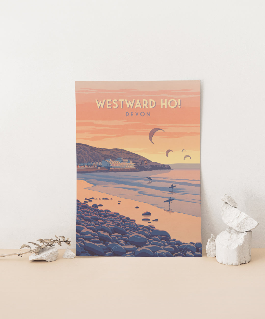 Westward Ho! Seaside Travel Poster