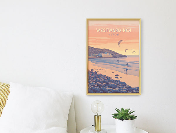 Westward Ho! Seaside Travel Poster