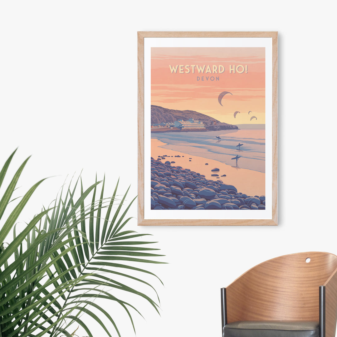 Westward Ho! Seaside Travel Poster