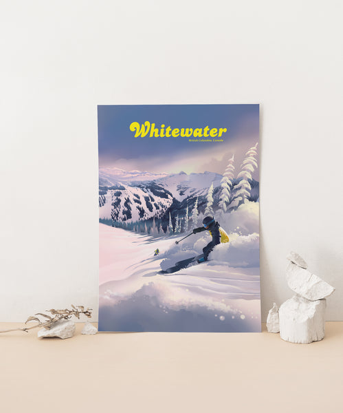 Whitewater Ski Resort Travel Poster