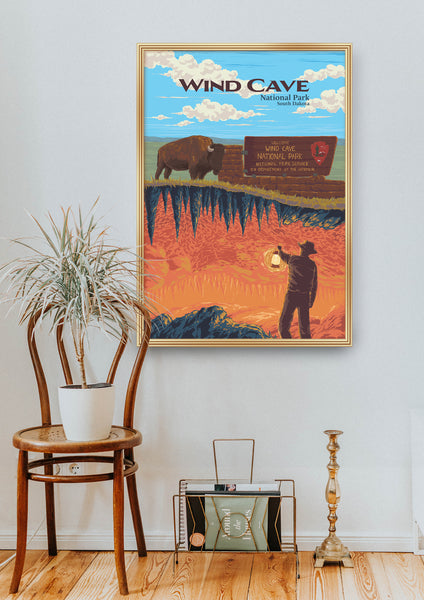 Wind Cave National Park Travel Poster