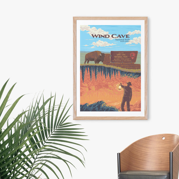 Wind Cave National Park Travel Poster
