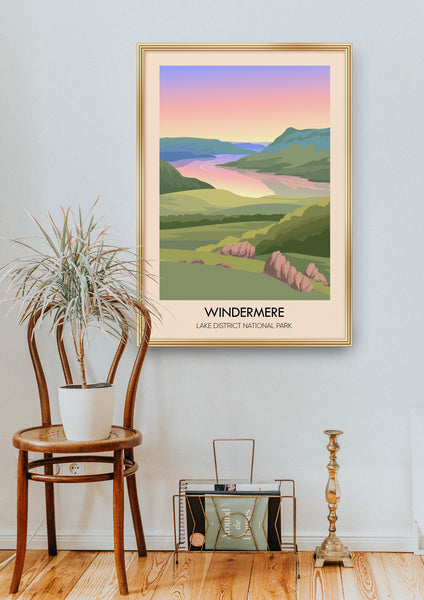 Windermere Lake District Travel Poster