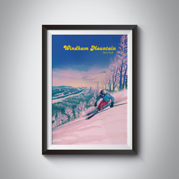 Windham Mountain New York Ski Resort Travel Poster