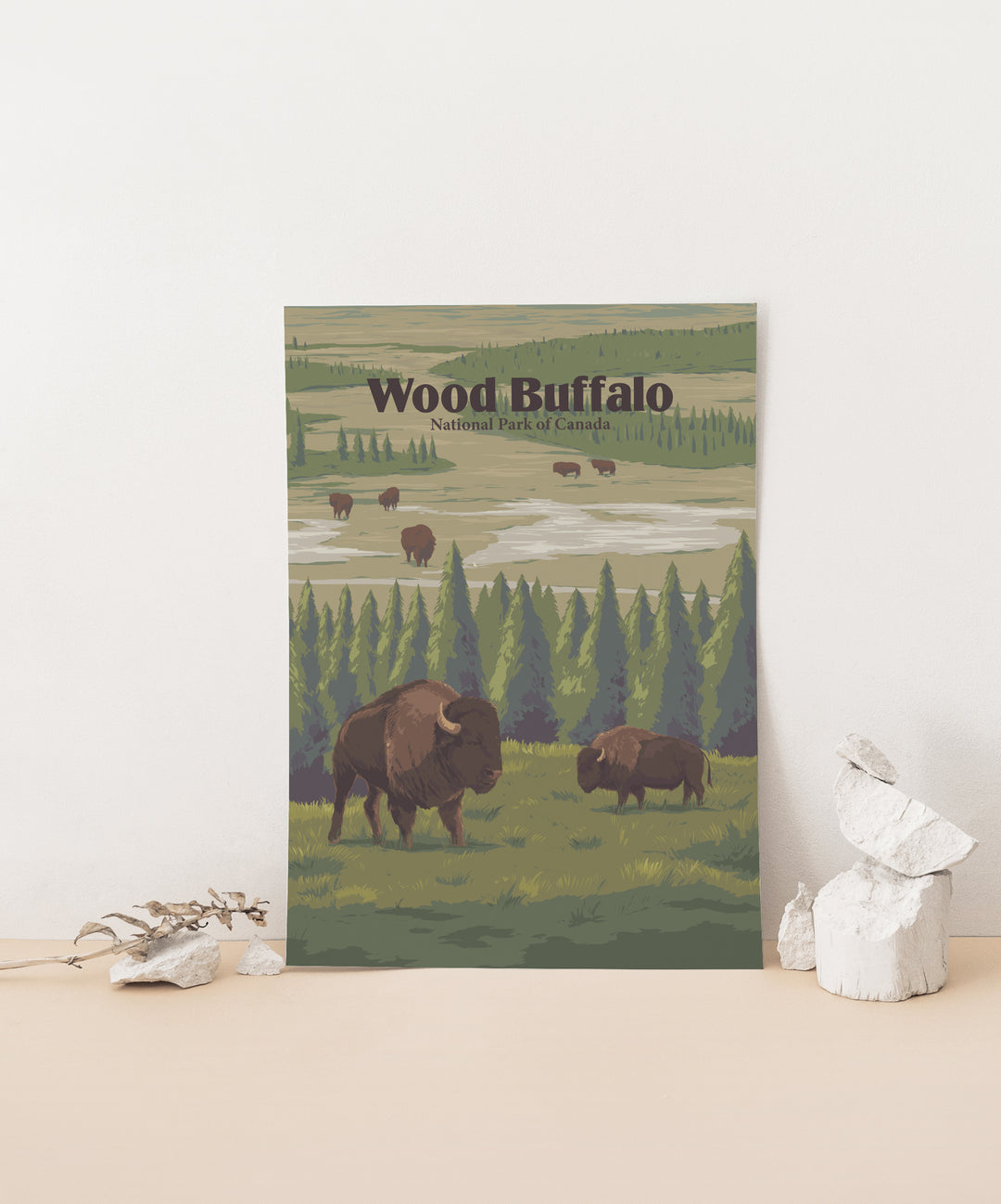 Wood Buffalo National Park Canada Travel Poster