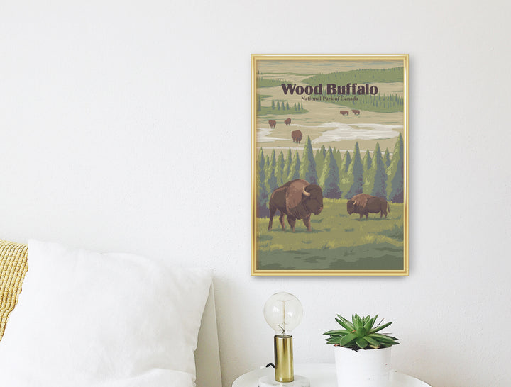 Wood Buffalo National Park Canada Travel Poster