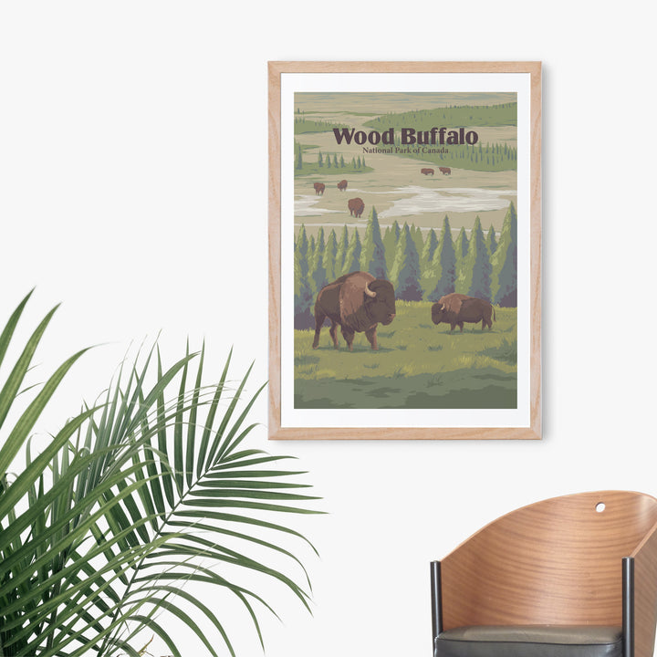 Wood Buffalo National Park Canada Travel Poster