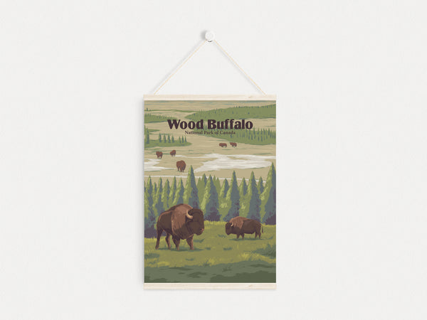 Wood Buffalo National Park Canada Travel Poster