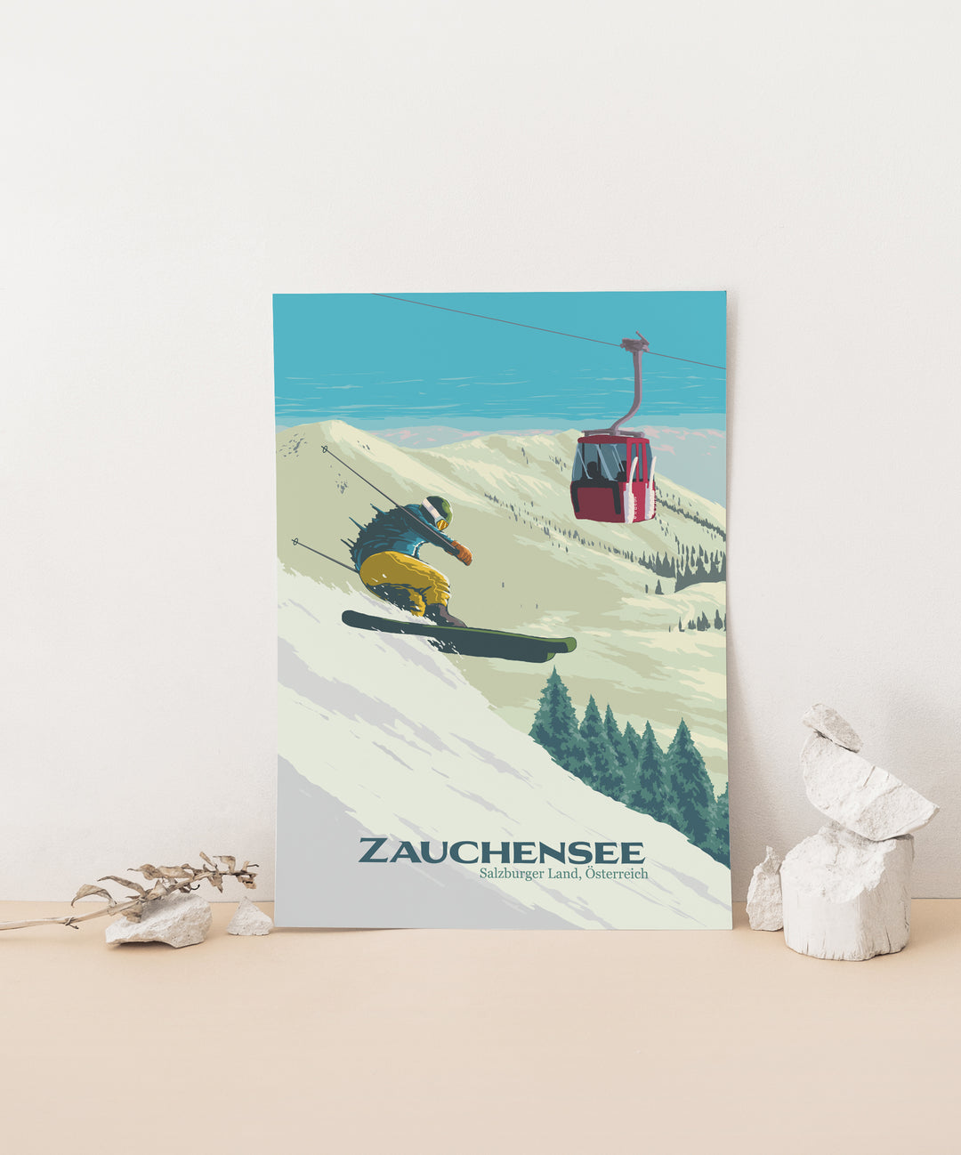 Zauchensee Austria Ski Resort Travel Poster