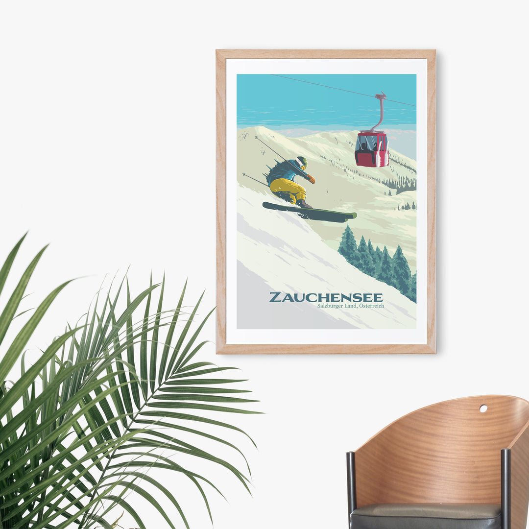 Zauchensee Austria Ski Resort Travel Poster