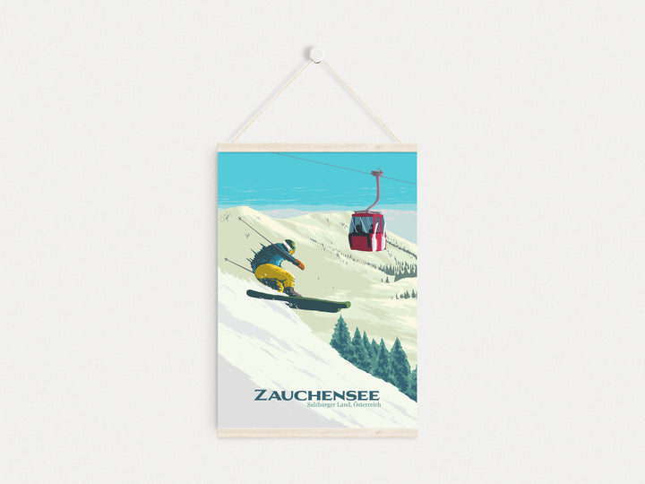 Zauchensee Austria Ski Resort Travel Poster