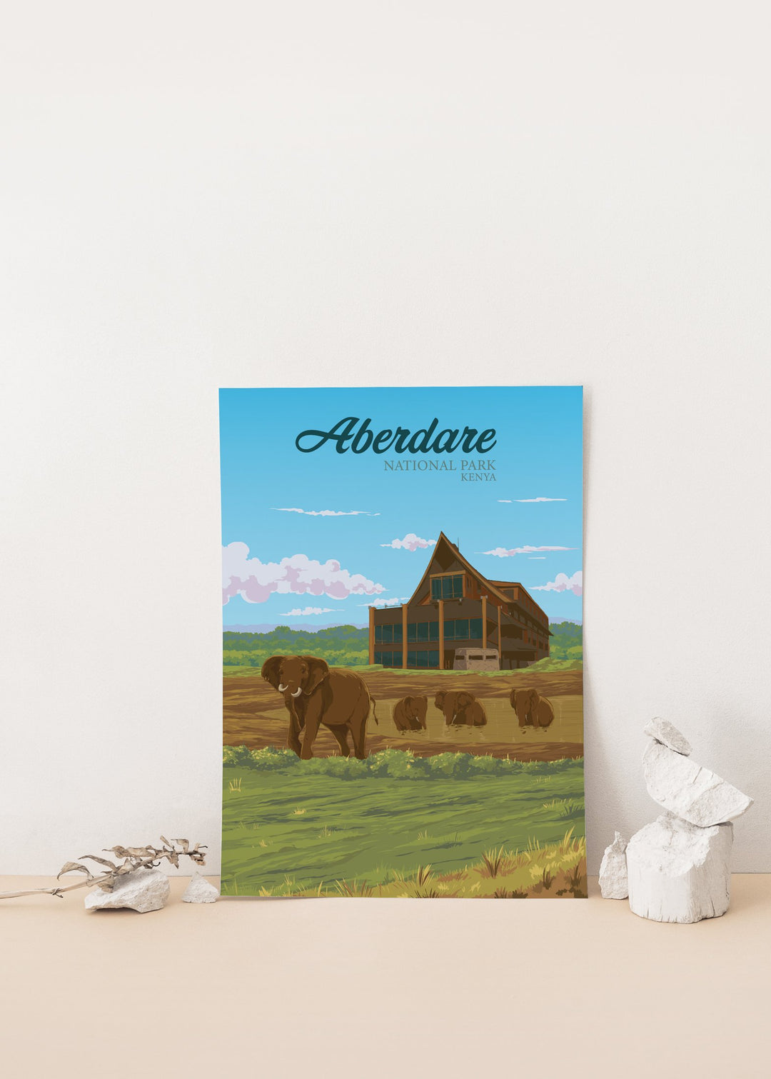 Aberdare National Park Kenya Travel Poster