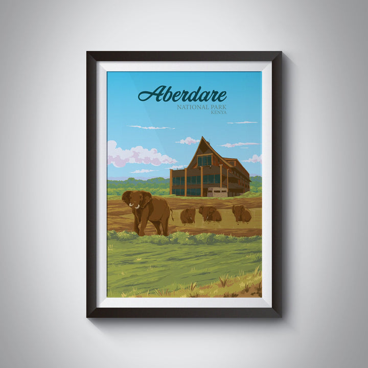 Aberdare National Park Kenya Travel Poster