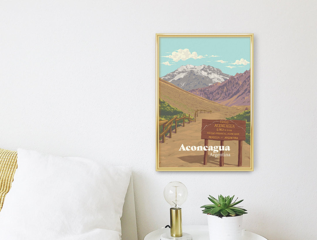 Aconcagua Mountain Travel Poster