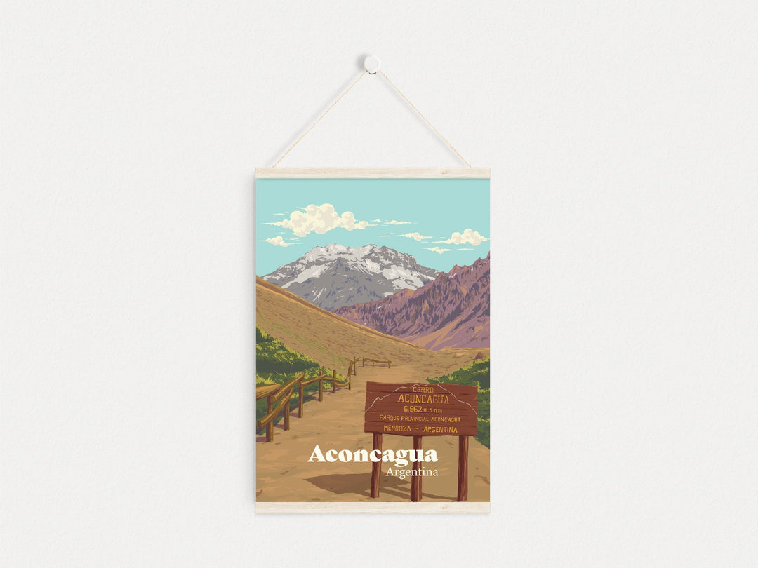 Aconcagua Mountain Travel Poster