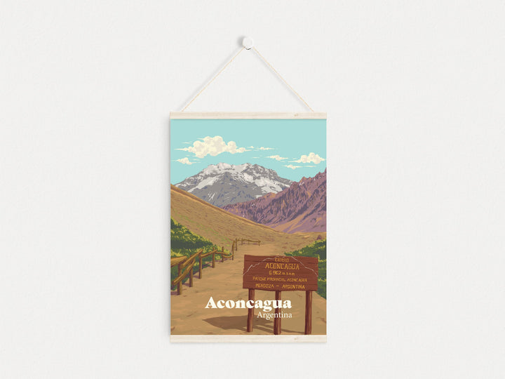 Aconcagua Mountain Travel Poster