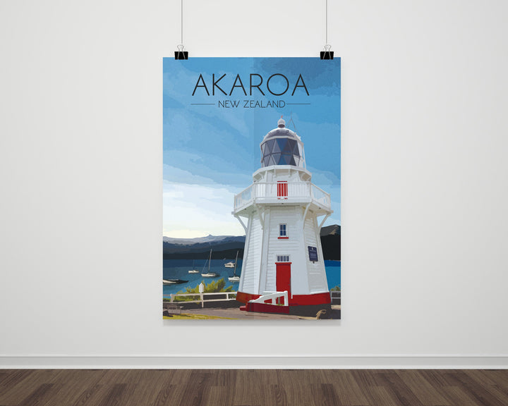 Akaroa New Zealand Travel Poster