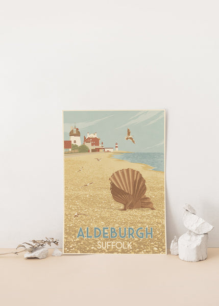 Aldeburgh Suffolk Seaside Travel Poster