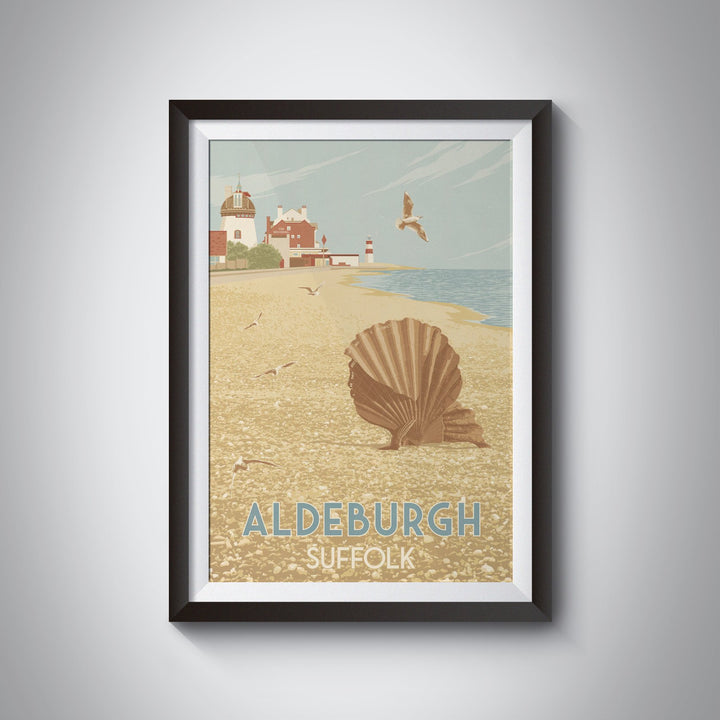 Aldeburgh Suffolk Seaside Travel Poster