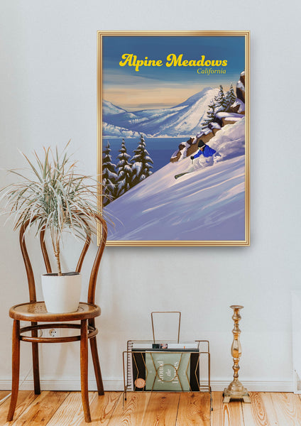 Alpine Meadows California Ski Resort Travel Poster