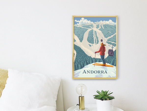 Andorra Grandvalira Ski Resort Travel Poster