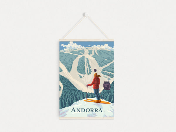 Andorra Grandvalira Ski Resort Travel Poster