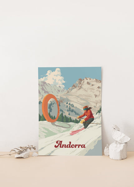 Andorra Ordino Arcalis Ski Resort Travel Poster
