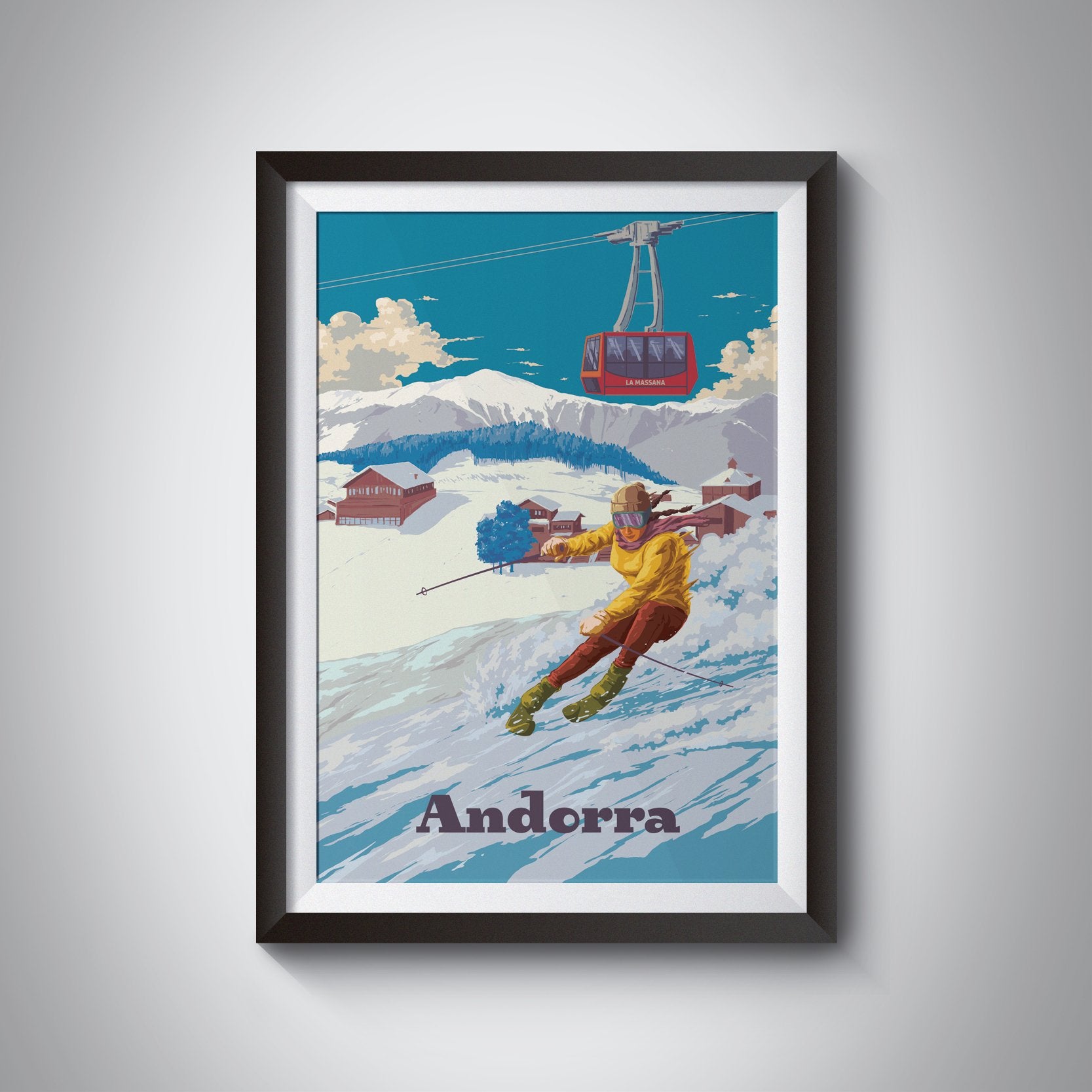 Andorra Pal Arinsal Ski Resort Travel Poster