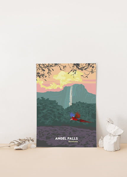 Angel Falls Venezuela Travel Poster