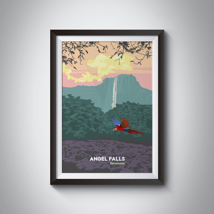 Angel Falls Venezuela Travel Poster