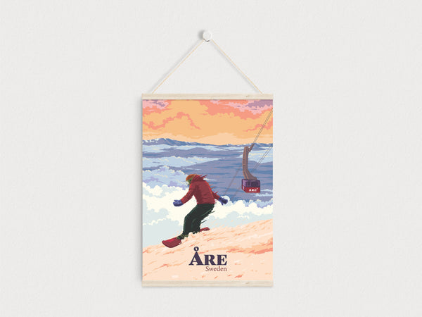 Are Sweden Snowboarding Travel Poster