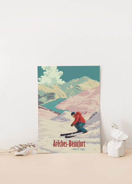 Areches Beaufort Ski Resort Travel Poster