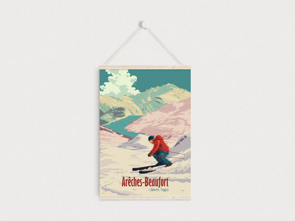 Areches Beaufort Ski Resort Travel Poster