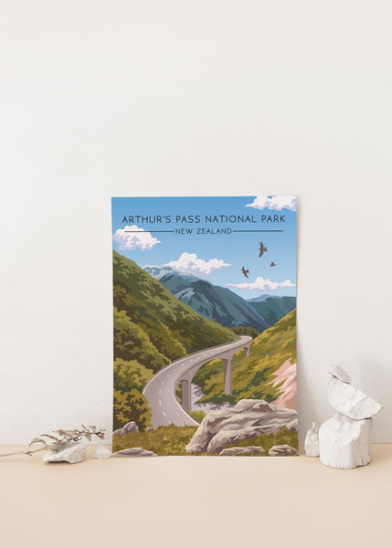 Arthur's Pass National Park New Zealand Travel Poster