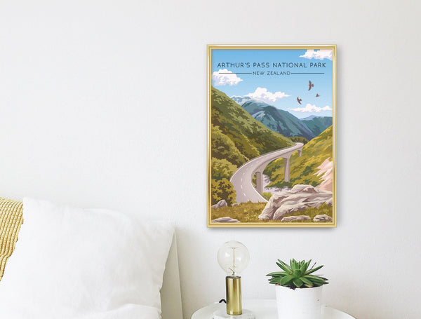 Arthur's Pass National Park New Zealand Travel Poster