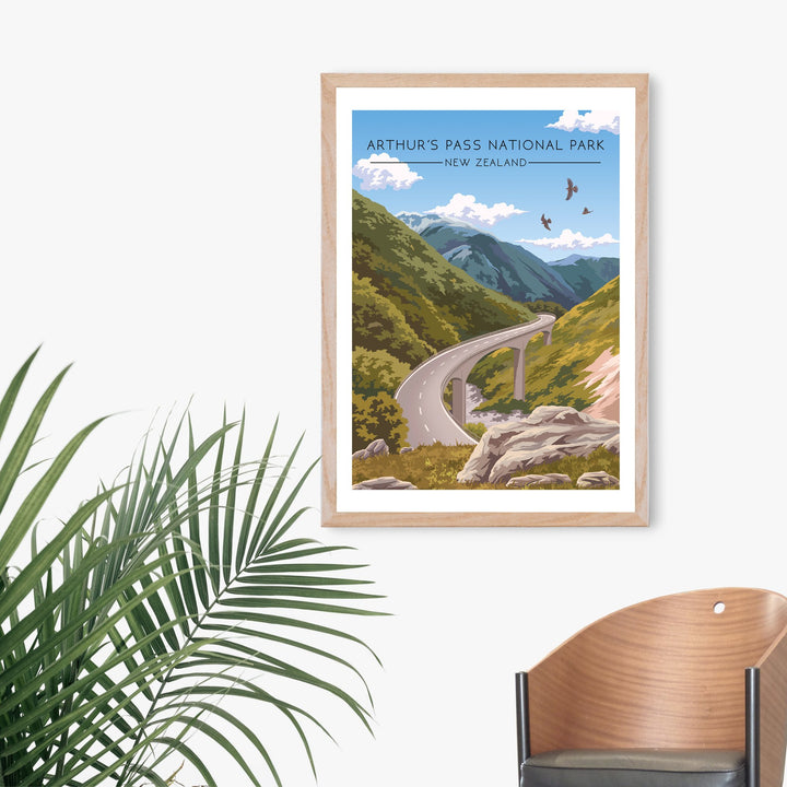 Arthur's Pass National Park New Zealand Travel Poster