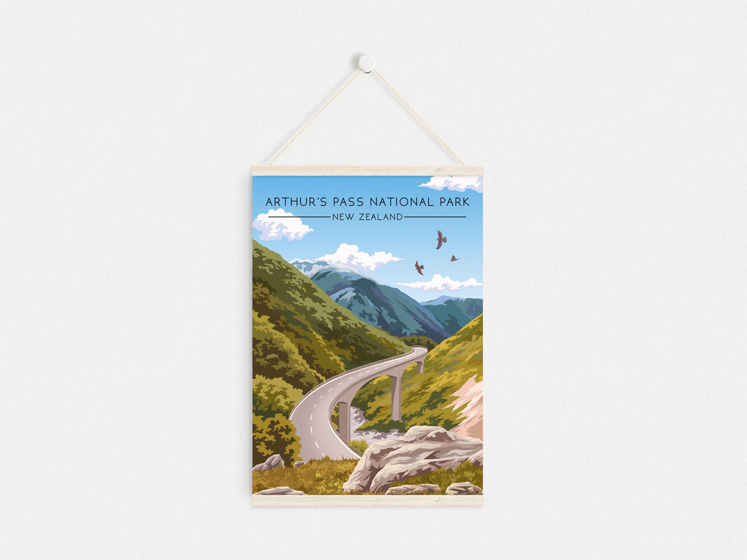 Arthur's Pass National Park New Zealand Travel Poster